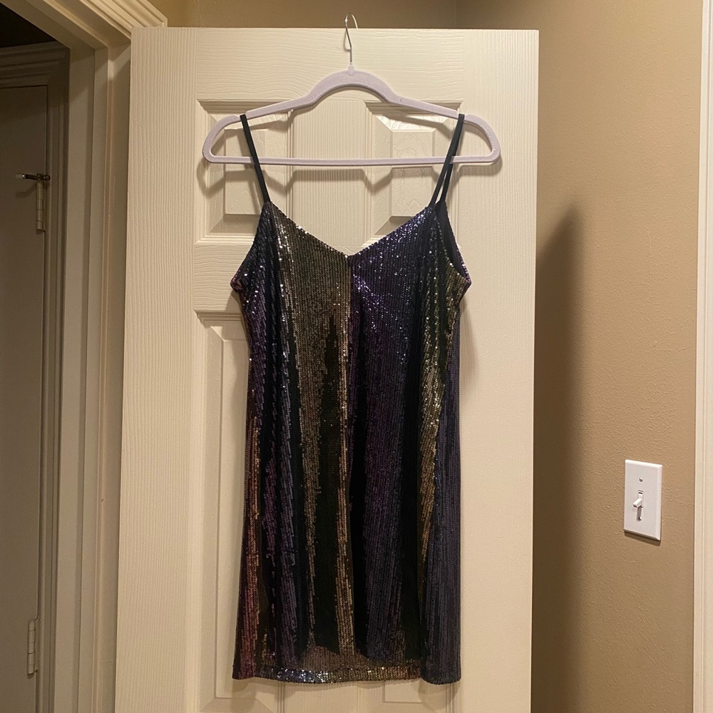 Black, multi-colored sequin dress, size XS - Picture 4 of 4